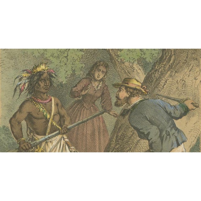 German School, Kidnapping at the Red River Frontier Scene, 1868, Lithograph For Sale - Image 6 of 9