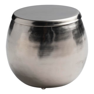 Nile Bath Accessories Cotton Jar in Silver For Sale