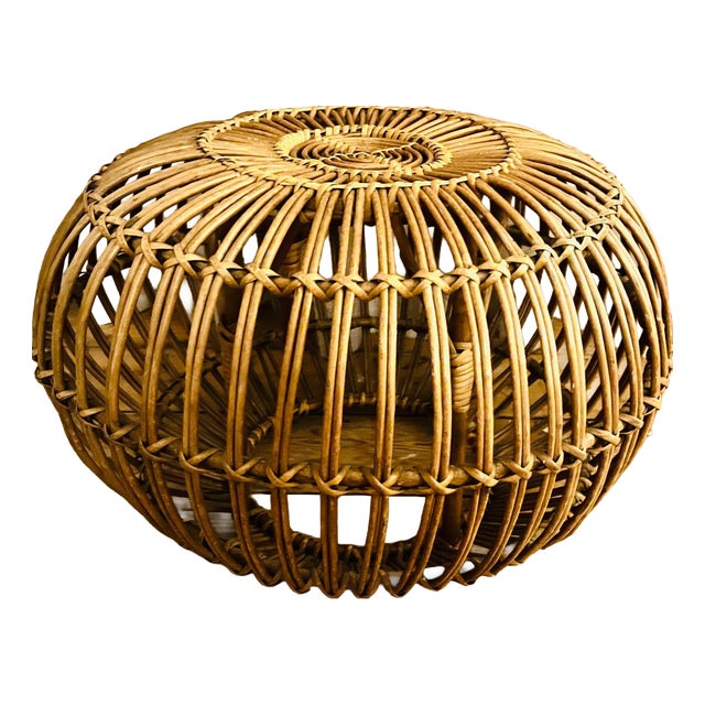 Large Bamboo Lobster Pot Ottoman by Franco Albini For Sale