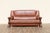 Postmodern 1970s Sculptural Brown Leather Sofa With Solid Wood Frame, Modernist Postmodern Lounge Couch Design For Sale - Image 3 of 18