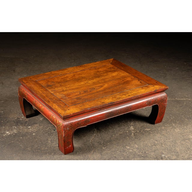 Asian Early 20th Century Southeast Asian Wooden Coffee Table With Floral Accents For Sale - Image 3 of 16