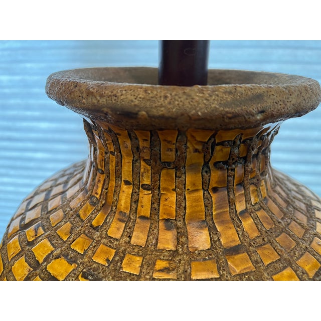 Mid-Century Modern 1960s Mid-Century Modern Pair Marcello Fantoni Brutalist Mosaic Ceramic Table Lamps For Sale - Image 3 of 9