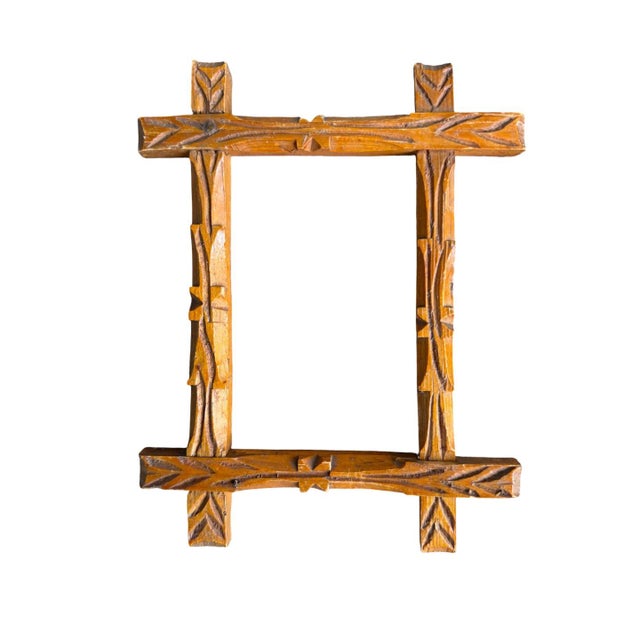 Pair Black Forest Frames 1900s Wooden For Sale - Image 4 of 6