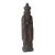 Vintage Carved Wood Monk Sculpture, Japanese Shou Sugi Ban Burned Wood For Sale