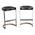 1970s Pair of Warren Bacon Oak and Chrome Stools Stained Black For Sale