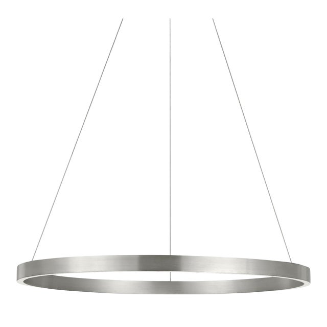 Visual Comfort Modern Fiama 30 Suspension LED Satin Nickel For Sale