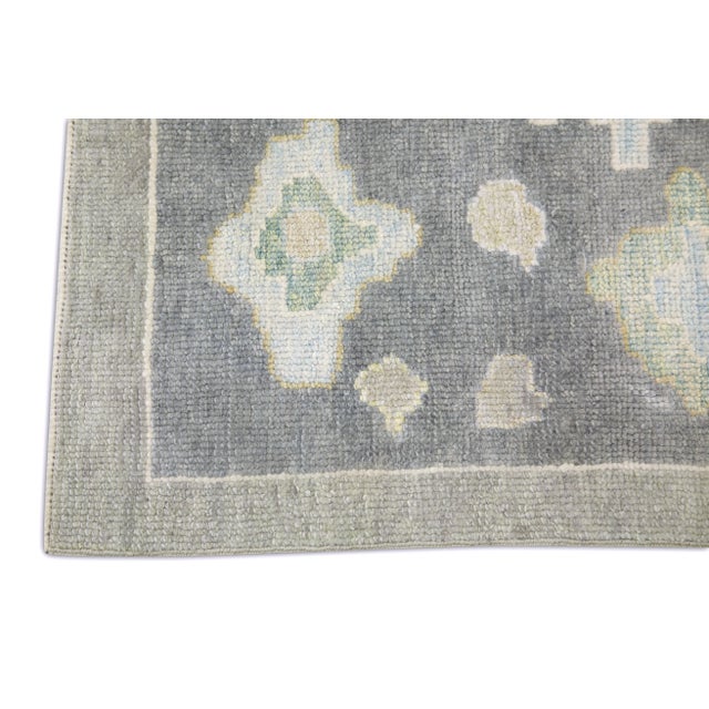 Modern Handmade Turkish Oushak Rug 8'11" X 11'6" For Sale - Image 4 of 7