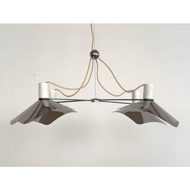 Mid-Century Modern Corolla Pendant Light in Chrome from Giovanni Grignani, Italy, 1970s For Sale - Image 13 of 18