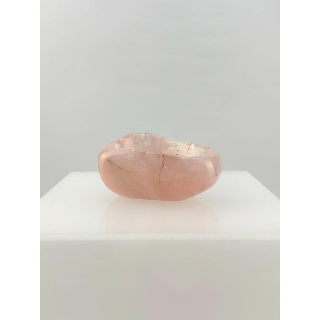 Rose Quartz Polished Freeform Bowl, Brazil, 1970s For Sale - Image 4 of 10