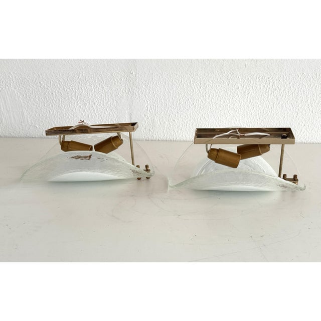 Mid-Century Modern Italian Murano Glass Wall Sconces, 1970s, Set of 2 For Sale - Image 15 of 16