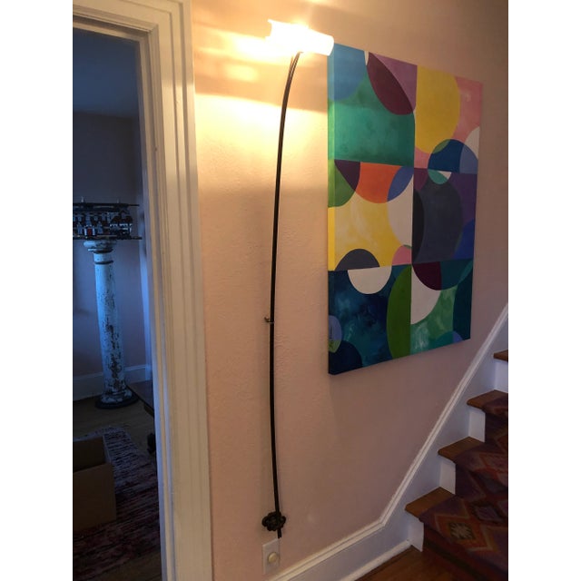 Elongated Vintage Bronze Italian Wall Sconce For Sale In Philadelphia - Image 6 of 12