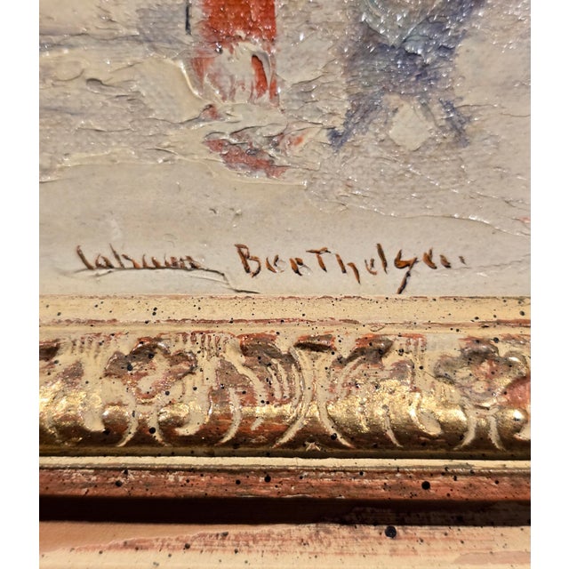 1930s Johann Berthelsen -St. Paul Chapel in the Snow -New York City-1930s Oil Painting For Sale - Image 5 of 11