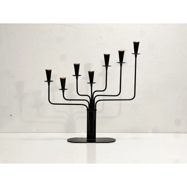Mid-Century Modern Candleholder in Copper and Metal by Gunnar Ander for Ystad-Metall, 1960s For Sale - Image 6 of 8