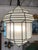 Large Art Deco Style White Milk Glass Chandelier, Pendant or Lantern, a Pair For Sale - Image 10 of 12