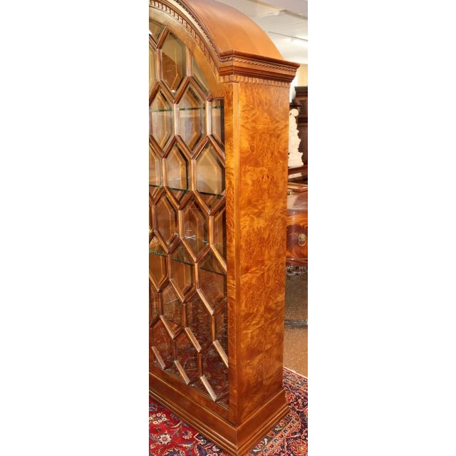 Wood Francesco Molon V23 Italian Burl Wood Beveled Glass Display Cabinet For Sale - Image 7 of 17