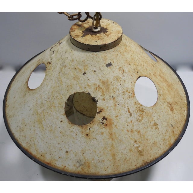 Mid-Century French Tole Metal Chandelier For Sale - Image 4 of 11