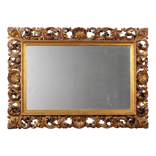 Baroque Style Carved and Gilded Mirror For Sale