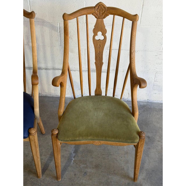 Oak Wood Armchairs Sculptural Accent Chairs Denmark Set of 2 1960s For Sale - Image 9 of 11