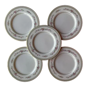 Vintage Mikasa Bone China "Millbrooke" Pattern Bread Plates- Set of 5