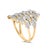 14K Yellow Gold 1.0 Cttw Diamond Geometric Stacked Open Cocktail Ring (I-J Color, I1-I2 Clarity) - Ring Size 8 For Sale - Image 4 of 7