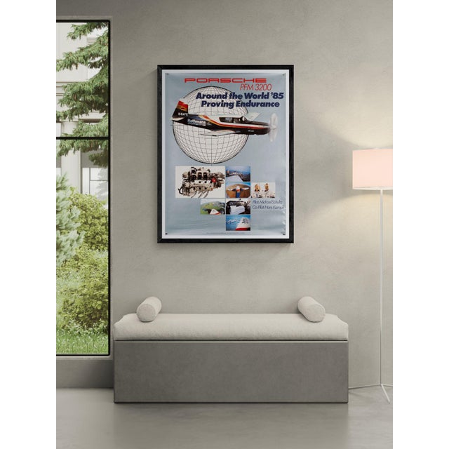Porsche pfm 3200 around the world – 1985 – original vintage porsche poster – vintage motorsport – 102x76 cm the piece this...