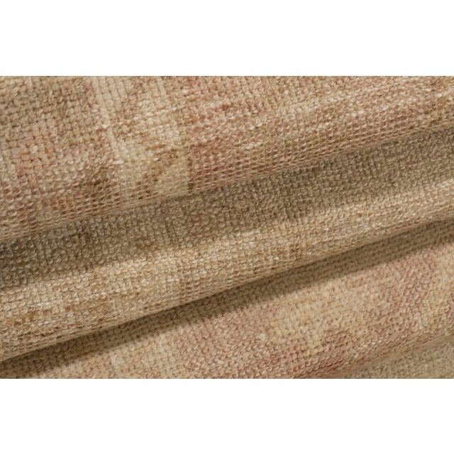 Vintage Circa 1940 Tan Turkish Oushak Hand Knotted Wool Runner 3ft 7in X 12ft 9in For Sale In New York - Image 6 of 14