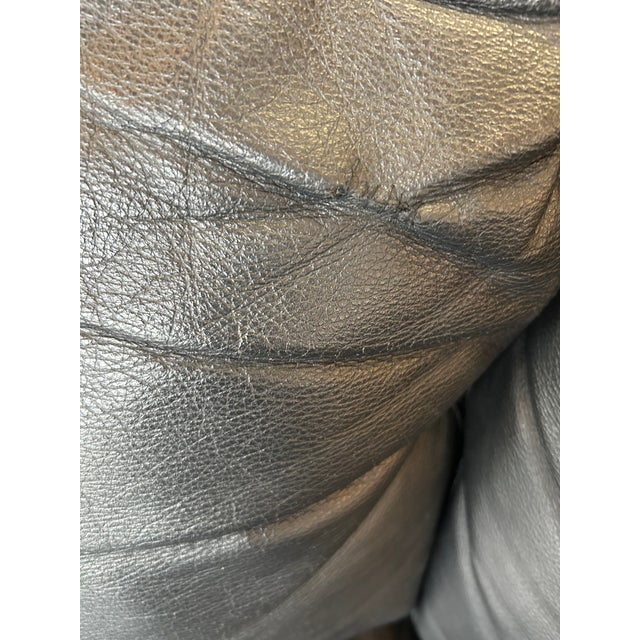 Scandinavian Midcentury Modern Black Leather Sofa by Stouby For Sale - Image 9 of 17