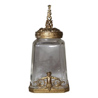 Rare Antique 1800's Antique Gilt Bronze Perfume Bottle Pomander Vinaigrette Jar For Sale