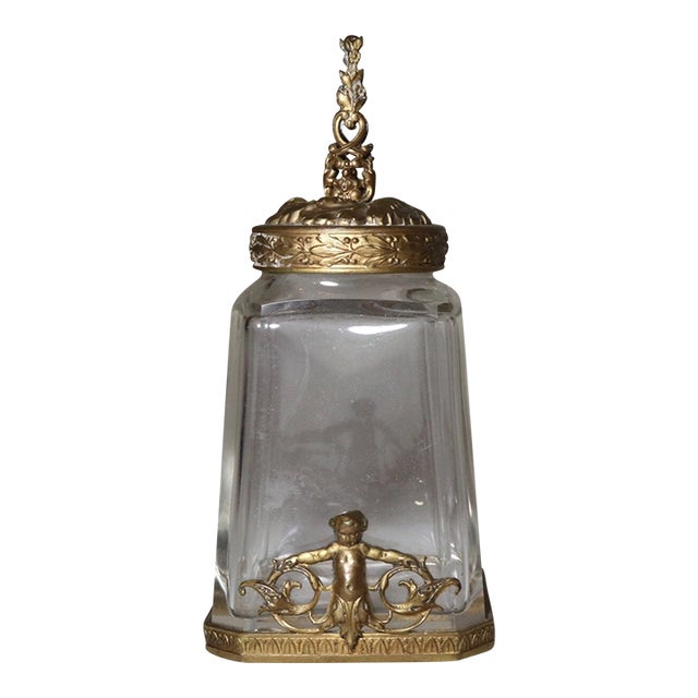 Rare Antique 1800's Antique Gilt Bronze Perfume Bottle Pomander Vinaigrette Jar For Sale