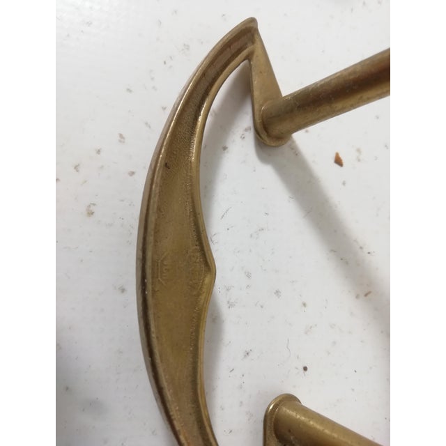1960s Vintage Brass Wall Coat Rack, Italy, 1960s, Set of 4 For Sale - Image 5 of 6