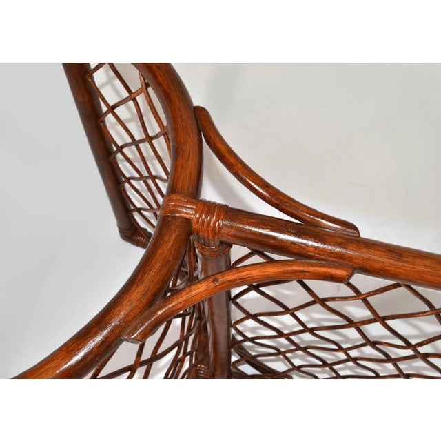 Wood McGuire Style Rectangle Bamboo Wood Reed Mid-Century Modern Dining Table Base For Sale - Image 7 of 13