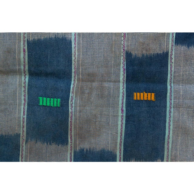 Vintage Baoule African "Cavally Horizon" Ikat Throw For Sale In Los Angeles - Image 6 of 9
