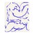 "Sisters" (2024) Elegant abstract female body painting. Vivid blue paint on warm beige unprimed canvas. Large oversized...