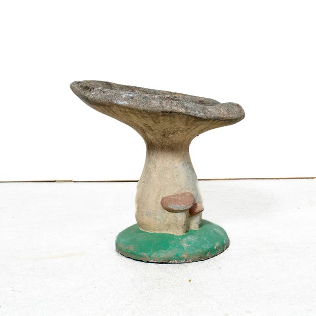 Sculpture Materials Vintage French Cast Concrete Mushroom Garden Seat, Mid-20th Century For Sale - Image 7 of 14
