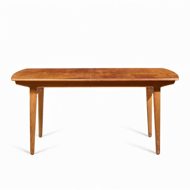 Wood Mid 20th Century Knud Andersen for Jca Jensen Mid 20th Century Danish Teak Hidden Leaf Dining Table For Sale - Image 7 of 13