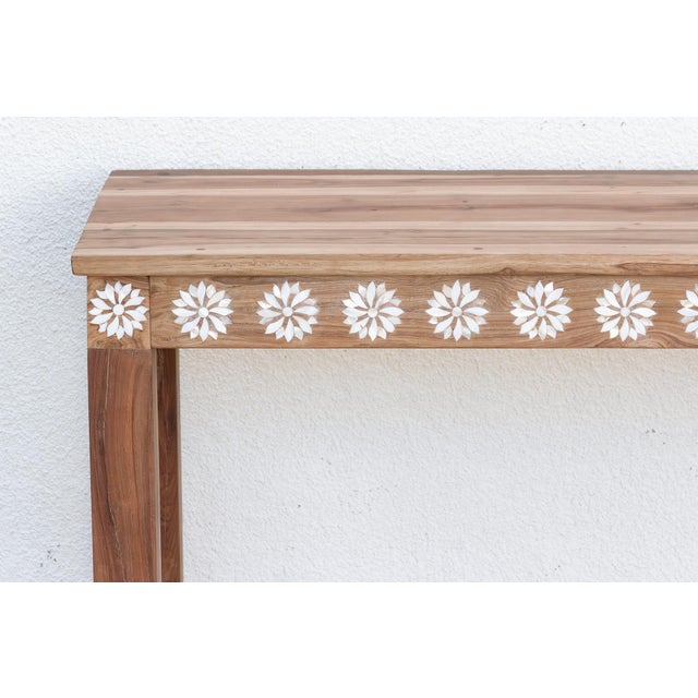 6 Feet Long Mother of Pearl Blossom Console For Sale - Image 4 of 10