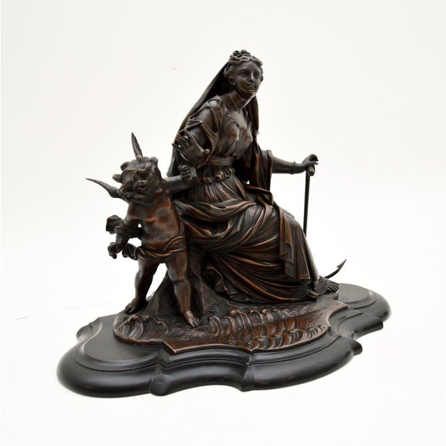 A wonderful antique French bronze sculpture, likely dating from around the 1860-1880 period. It is of superb quality, the...