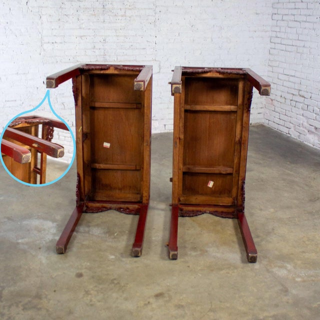 Sienna Early 19th to 20th Century Chinese Hongmu Pair of Alter or Console Tables or Center Table For Sale - Image 8 of 18
