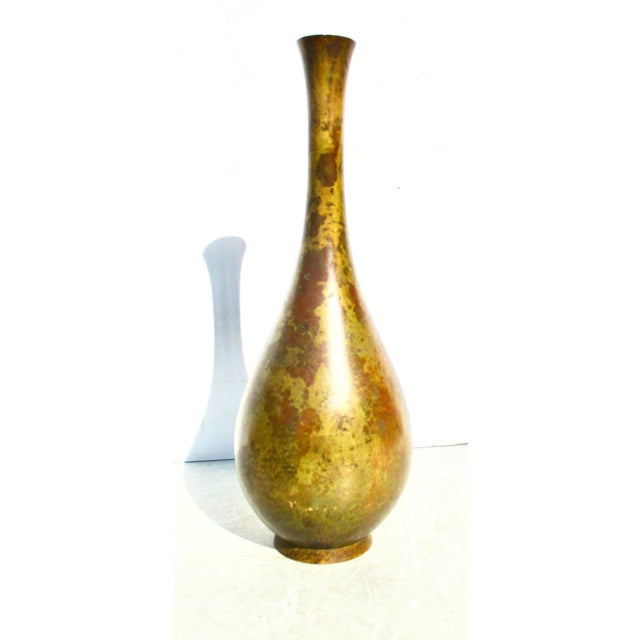 Mid-Century SSKK Japanese Bronze Vase Ghost Marked | Chairish