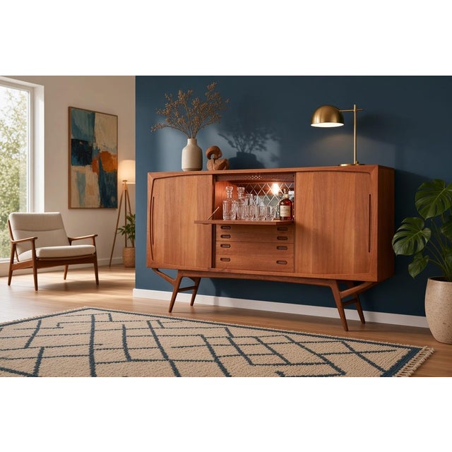 1960s Teak Highboard by Harry Østergaard for Randers Furniture Factory, 1960s For Sale - Image 5 of 18