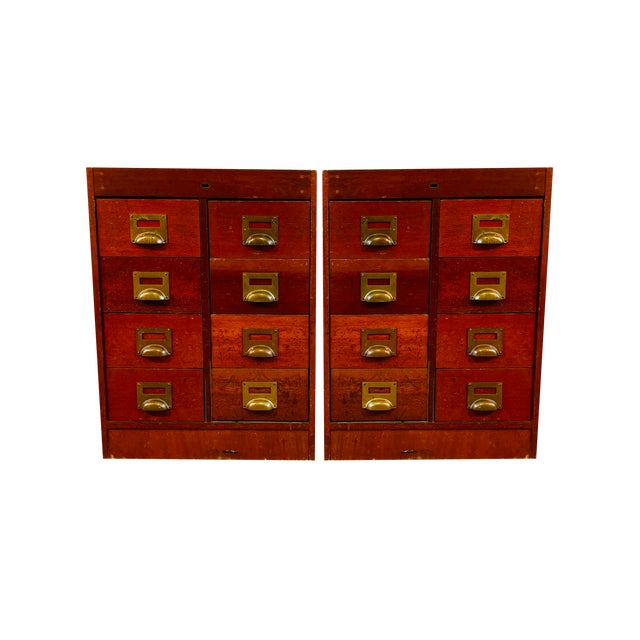 Antique Industrial Chemists Drawers, 1900s, Set of 2 For Sale