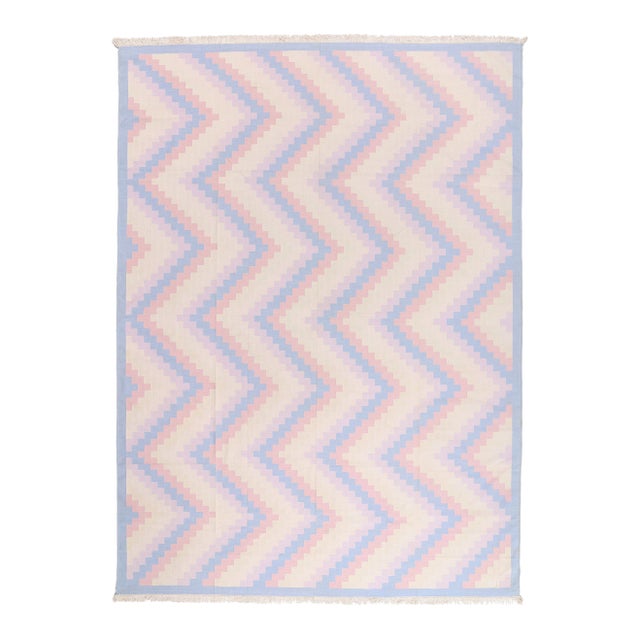 Vintage Indian Dhurrie Rug, 10'03 X 14'00 For Sale