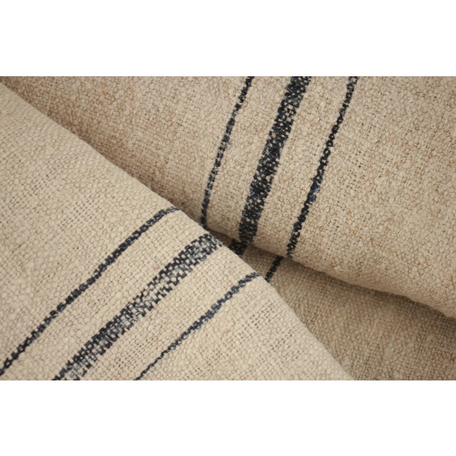 Grain Sack Fabric Bolt Indigo Blue Stripes Antique Homespun Linen