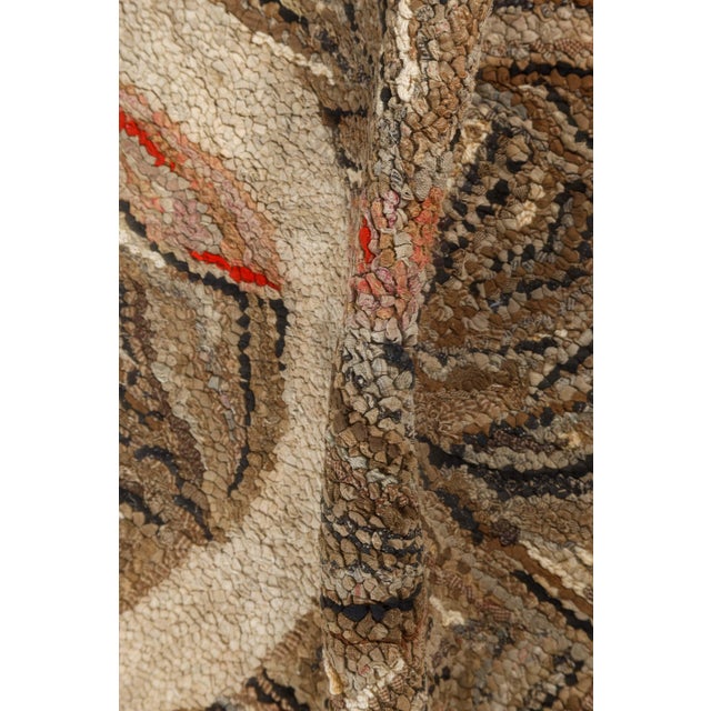 Doris Leslie Blau American Hooked Vintage Abstract Warm Tan Hand-Knotted Runner For Sale In New York - Image 6 of 9