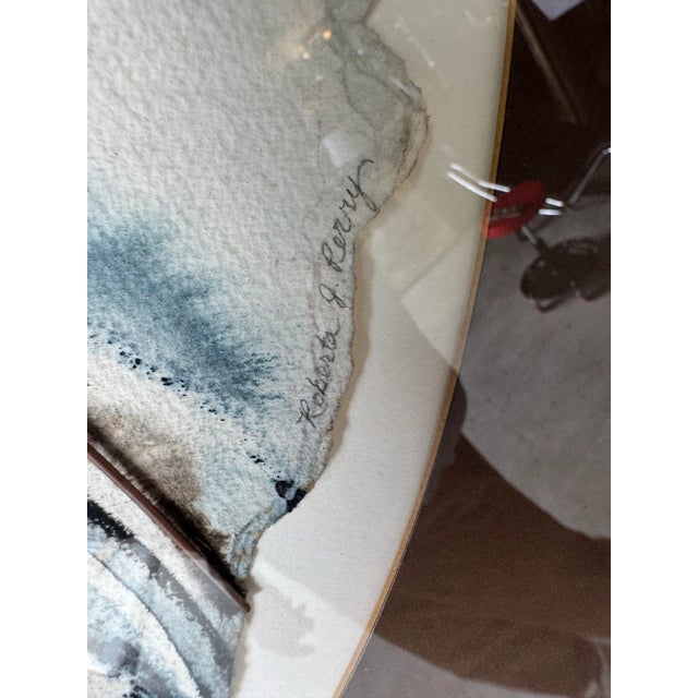 1980s 1980’s Roberta J. Perry “Window Xiv” Mixed Media Paper Collage Expressionist Abstract Painting, Framed For Sale - Image 5 of 12