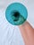 Italian Italian Mid 20th Century, Ribbed Optic Empoli Compote on Long Stem in Peacock/Teal For Sale - Image 3 of 6