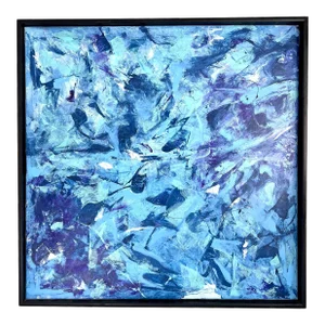 Large Blue Abstract Expressionist Painting by Arlene Carr