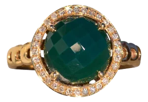The 191st Avenue: Chalcedony and Natural Diamond Ring in Yellow Gold