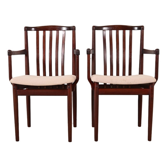 Danish Modern Sculpted Solid Rosewood Armchairs by Vamdrup Stolefabrik, Pair For Sale