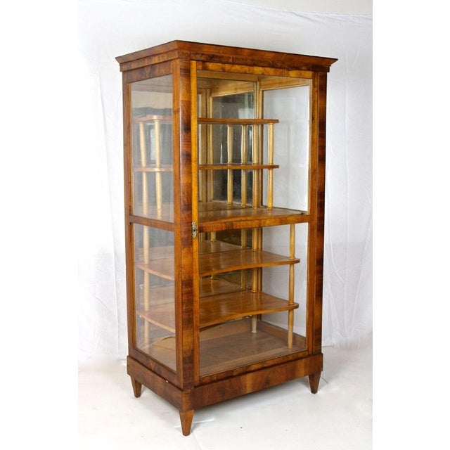 19th Century Biedermeier Display Cabinet in Vitrine and Nutwood, Austria, 1840 For Sale - Image 9 of 17